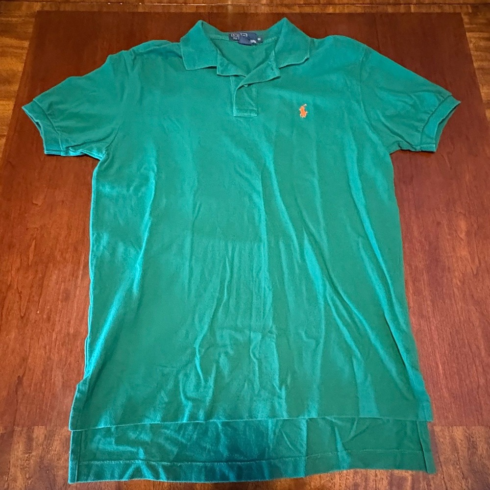 Polo Ralph Lauren Green Pony Logo Polo Shirt Medium Classic Preppy Streetwear